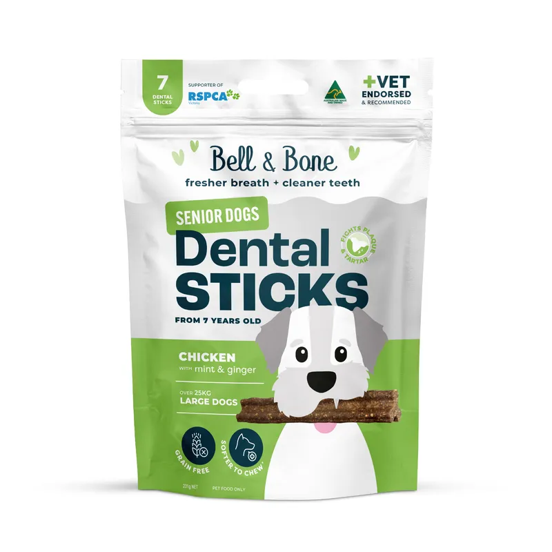 Chicken Mint & Ginger senior dog dental sticks
