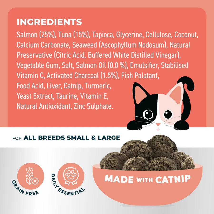 Salmon & Charcoal cat dental bites