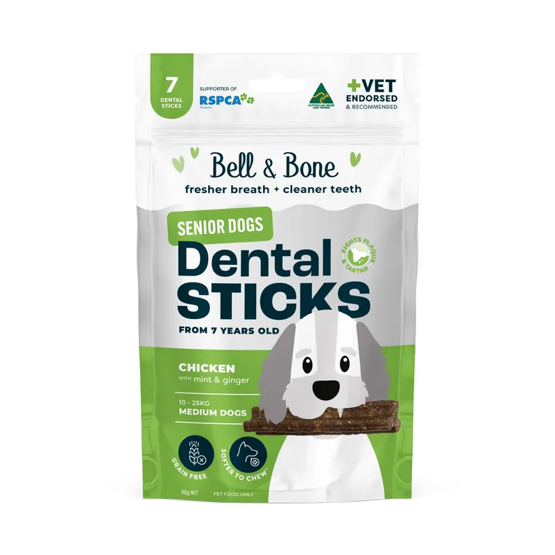 Chicken Mint & Ginger senior dog dental sticks